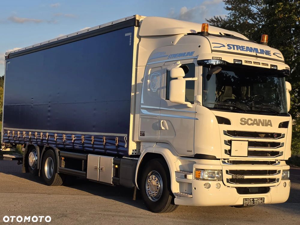 Scania G360 / BURTO-FIRANKA / 3 OSIE / WINDA / 20PALET / E6 / SYPIALNA KABINA / SPROWADZONY / JAK NOWA  PRZEBIEG 490TYŚ / ŁADOWNOŚĆ 14500KG / - 15