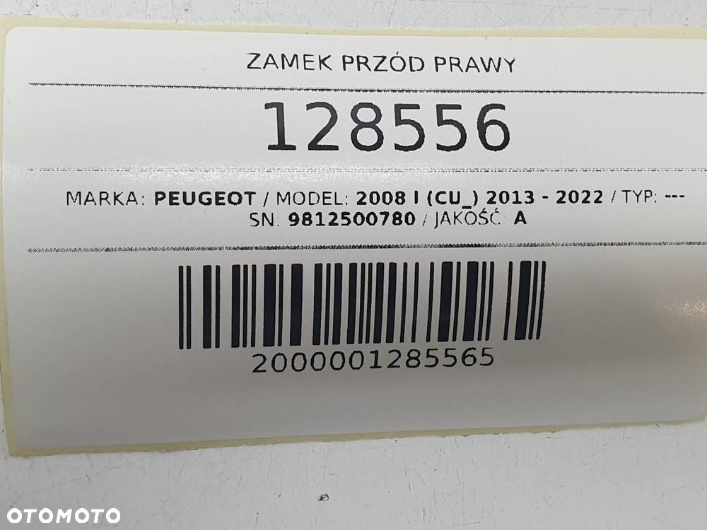ZAMEK PRZÓD PRAWY PEUGEOT 2008 I 9812500780 EUROPA - 9