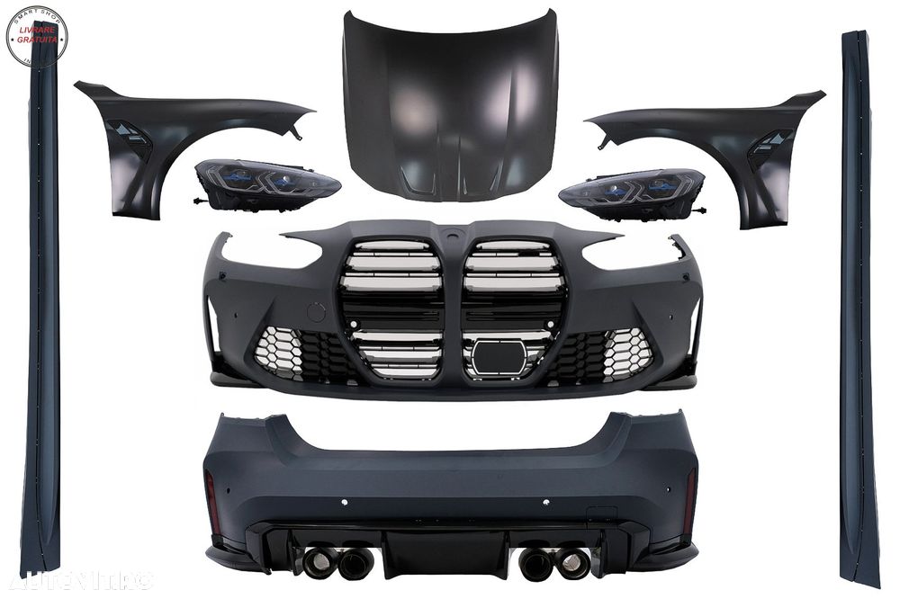 Pachet Exterior BMW Seria 3 F30 (2011-2019) Conversie la 2021+ G80 M Design- livrare gratuita - 1