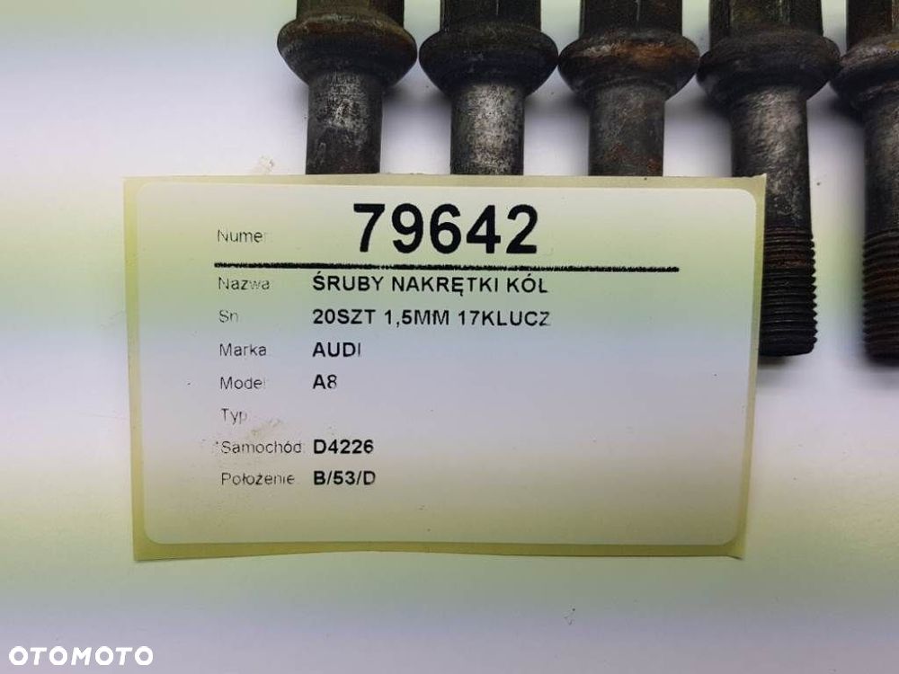 ŚRUBY KOŁA AUDI A8 D2 KOMPLET 20 SZTUK 17 KLUCZ - 3