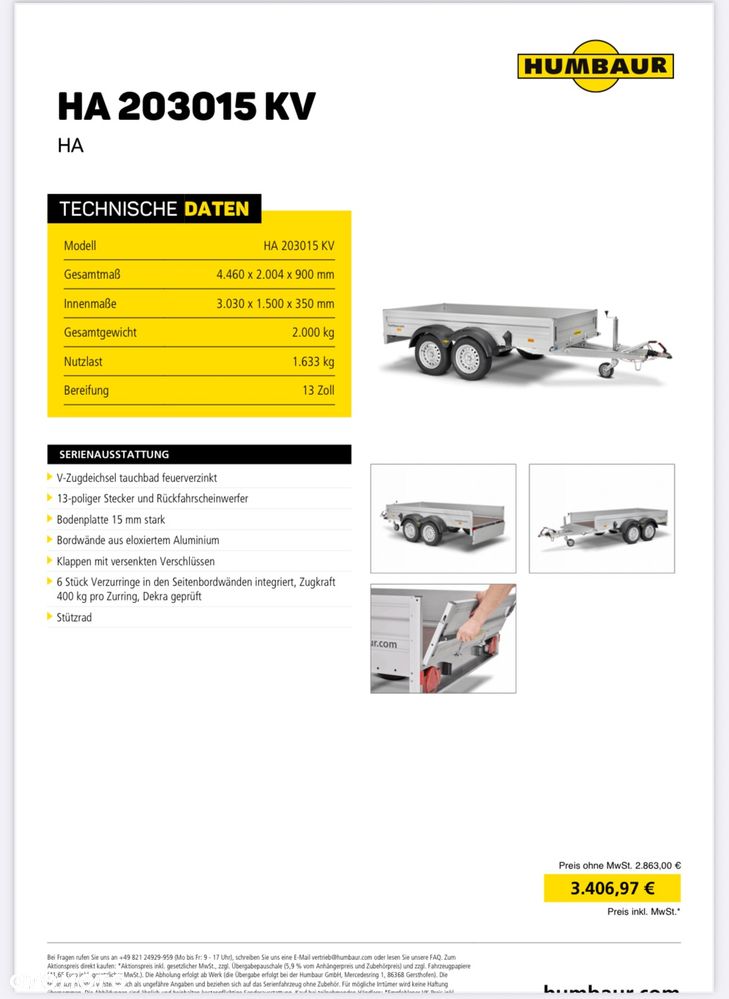 Humbaur HA203015 KV - 12