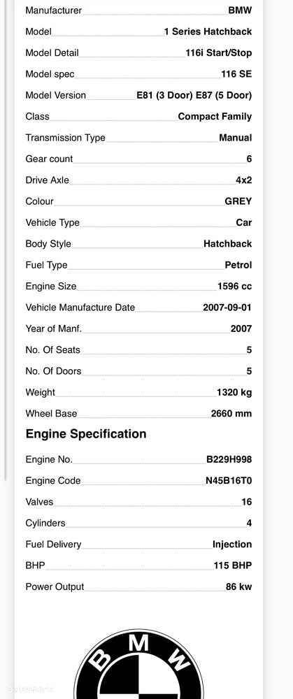 Skrzynia biegów BMW e87 1.6 manual n45b16  2170000945 - 5