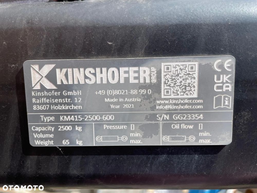 Widły KINSHOFER typ: KM415-2500-600 - 8