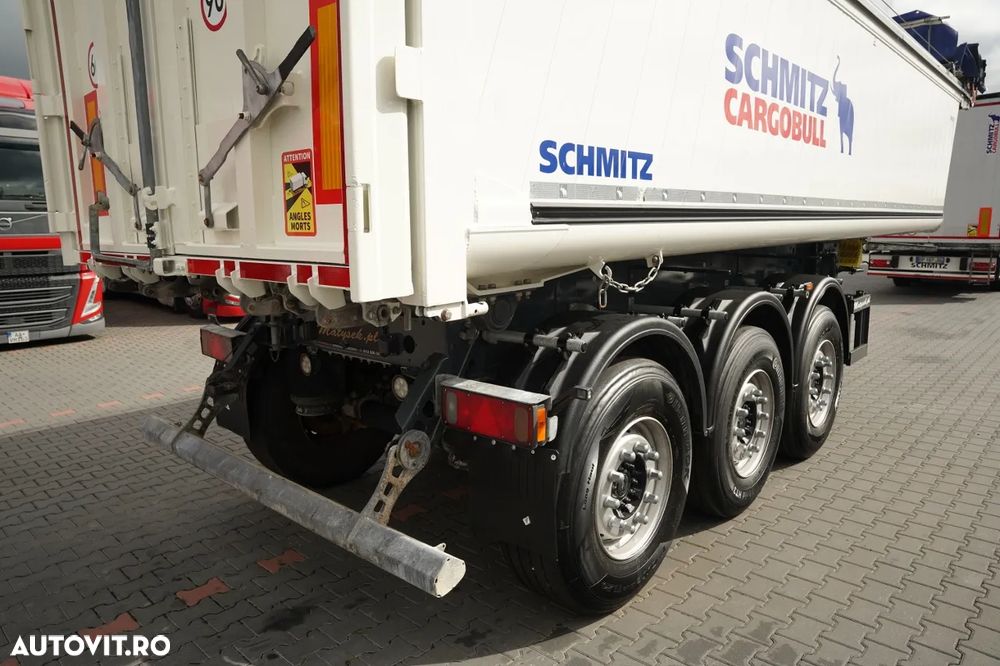 Schmitz Cargobull / SEMIREMORCĂ BASCULANTĂ - 28 m³ / ALUMINIU / PRELATĂ ELECTRICĂ / AXĂ RIDICABILĂ / OBOROU SPATE COMBINAT (UȘĂ/CLAPETĂ) / GREUTATE: 5.480 KG / - 14