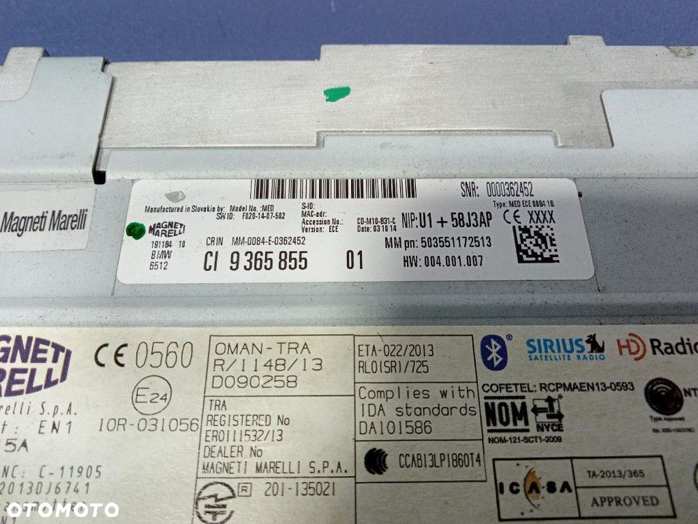BMW 1 F20  RADIO NAWIGACJA CZYTNIK 9365855 - 3
