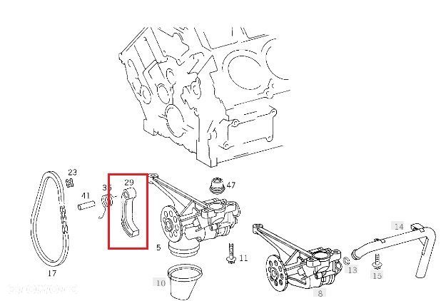 MERCEDES BENZYNA M112 M113 Slizg lancucha pompy oleju OE - 2
