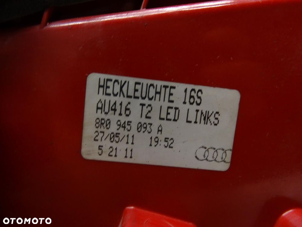 LAMPA LEWA LEWY TYŁ TYLNA 8R0945093A AUDI Q5 8R S-LINE LED - 8