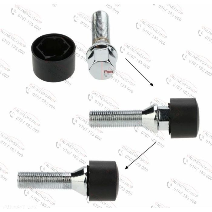 Capace prezon 17mm set 20 buc Volkswagen noi - 4