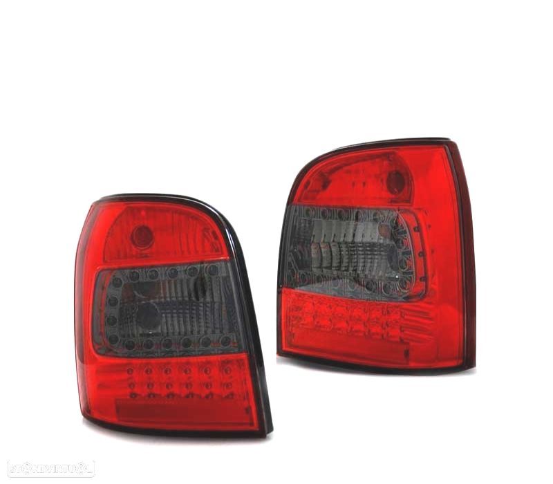 FAROLINS TRASEIROS LED AUDI A4 B5 AVANT 94-01 VERMELHOS FUMADOS - 2