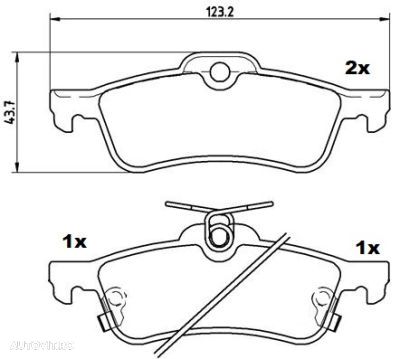 Placute frana spate Toyota Yaris (Nhp13, Nsp13, Ncp13, Ksp13, Nlp13), 12.2010-, marca SRLine S70-1551 - 1