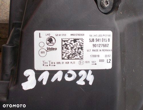 SKODA RAPID 5J LED LIFT 16- LEWA PRZEDNIA LAMPA ORYGINAŁ 5JB941015B - 9