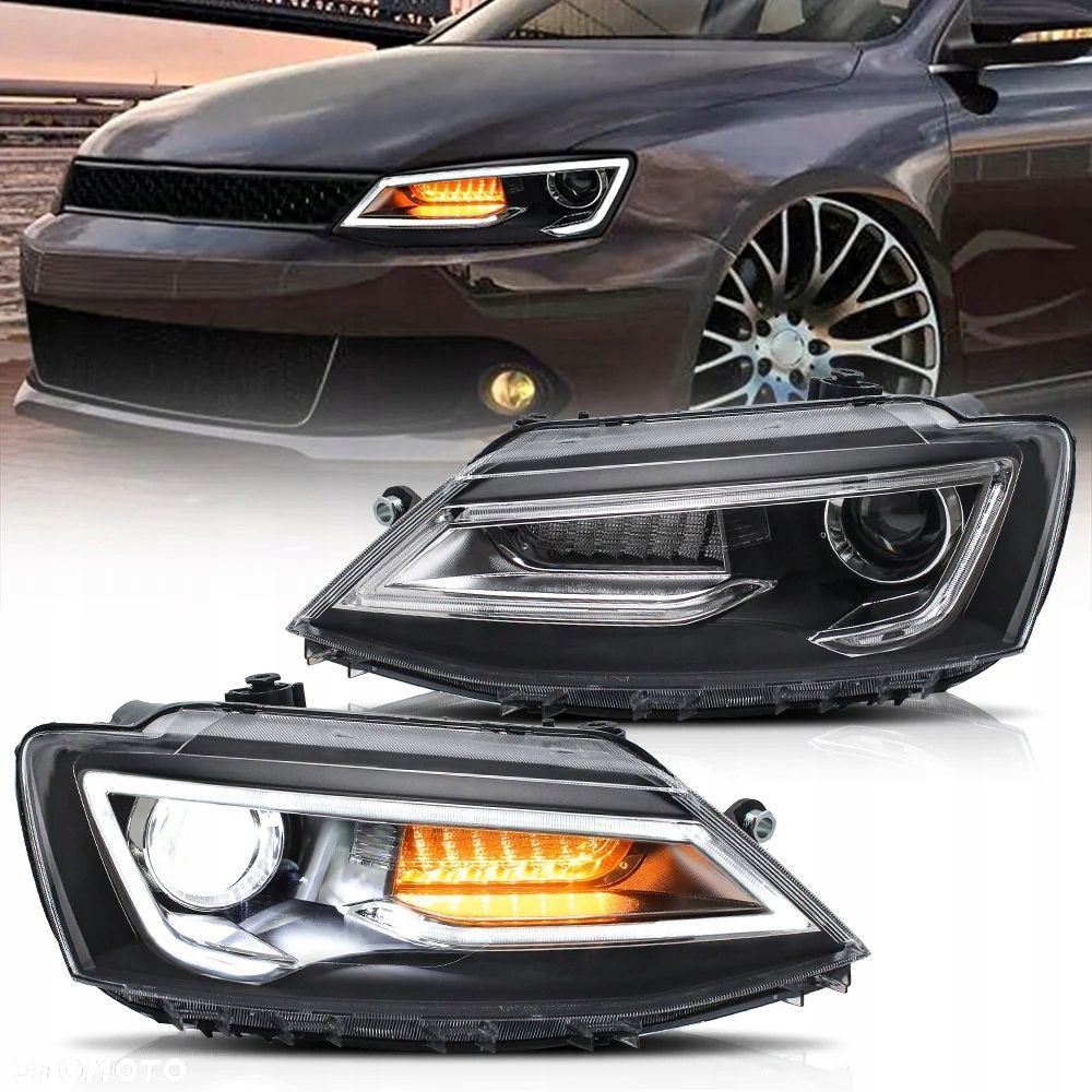 Reflektory Lampy kpl Vland Led Neon Tuning Black VW Jetta VI 5c 6 2010-2018 - 5