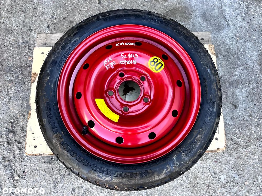 KIA SOUL I 2008-2014 KOŁO DOJAZDOWE ZAPASOWE 5X114.3 125/80/15 15 CALI ET30