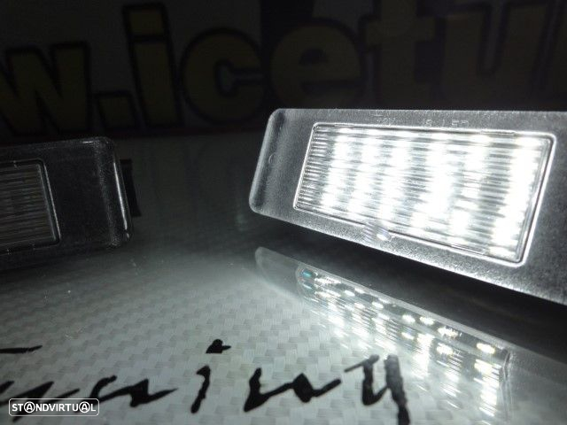 Suporte De Lâmpada De Matricula Com Led Branco Peugeot 106, 1007, 207, 308, 406, 407, 508, 607, 806, 4008, 5008, RCZ, Expert308 CC, 2008, 3008, Citroen Berlingo, C2, C3, C3 Pluriel, C4, C5, C6, C8 - 21