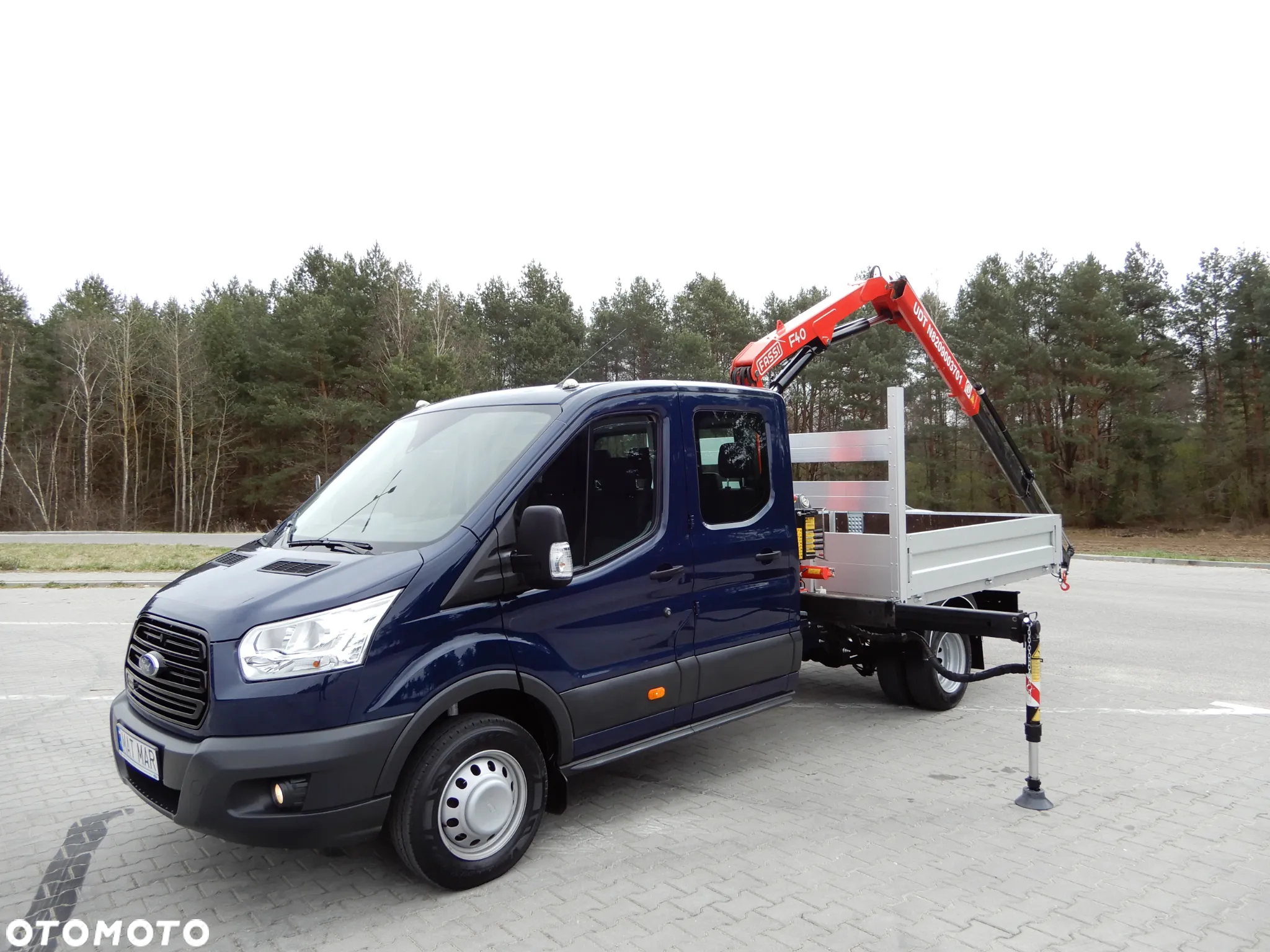 Ford Transit 2.0 EcoBlue 170 KM Wersja TREND Doka Brygadowy Dubel Podwójna Kabina Bliźniak HDS FASSI F40B.0.22 Udźwig 995 Kg Zasięg 6.30 Cm 7-Mio Os.+2120 Kg Ładowność Serwis Do Końca 60 Tys Przeb Stan Jak Nowy - 7