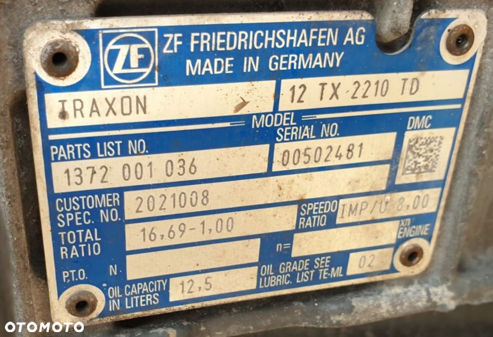 SKRZYNIA BIEGÓW TRAXON AUTOMAT 12TX 2210 TD DAF XF 106 16,69-1,00 - 5