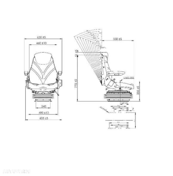 Scaun material textil cu suspensie pe aer - 2