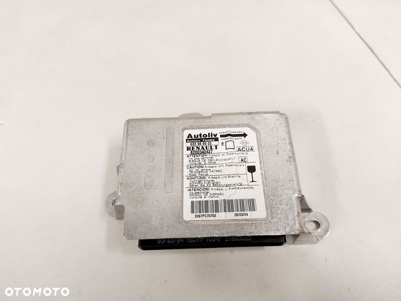 RENAULT MEGANE 2 II MODUŁ PODUSZEK POWIETRZNYCH SENSOR AIRBAG STEROWNIK 8200340427 - 1