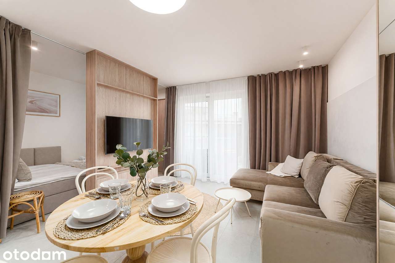 Apartament 30 m2, kryty basen, 50 metrów od plaży, gotowa inwestycja.