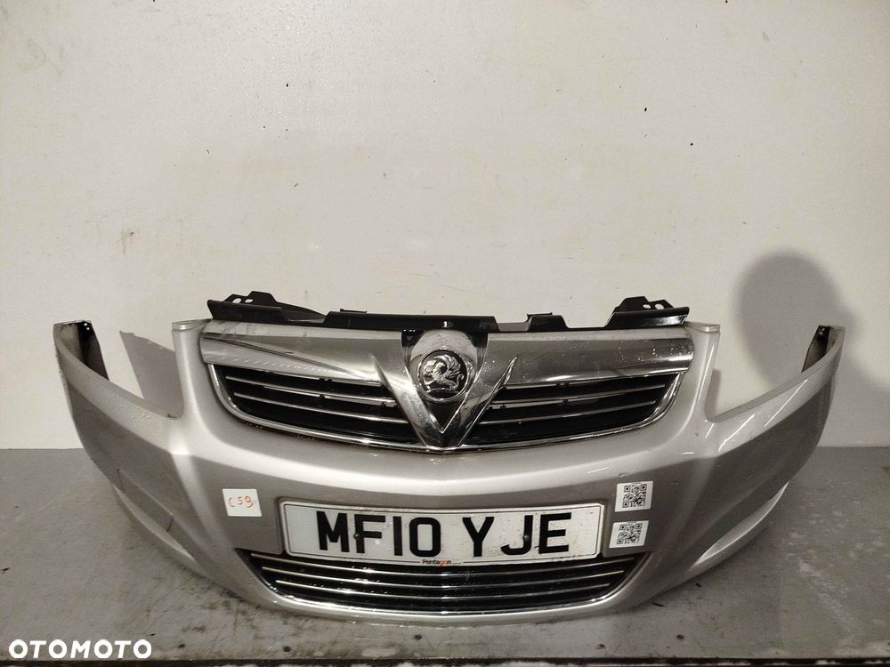 ^ ZDERZAK PRZÓD PRZEDNI OPEL ZAFIRA B II 2 LIFT FL Z157 SREBRNY HALOGENY - 1