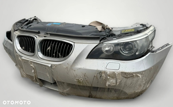 BMW 5 E60 E61 ZDERZAK PRZEDNI PRZÓD XENON KSENON LAMPY LAMPA PRZEDNIA XENON KSENON CHŁODNICE WZMOCNIENIE CZOŁOWE