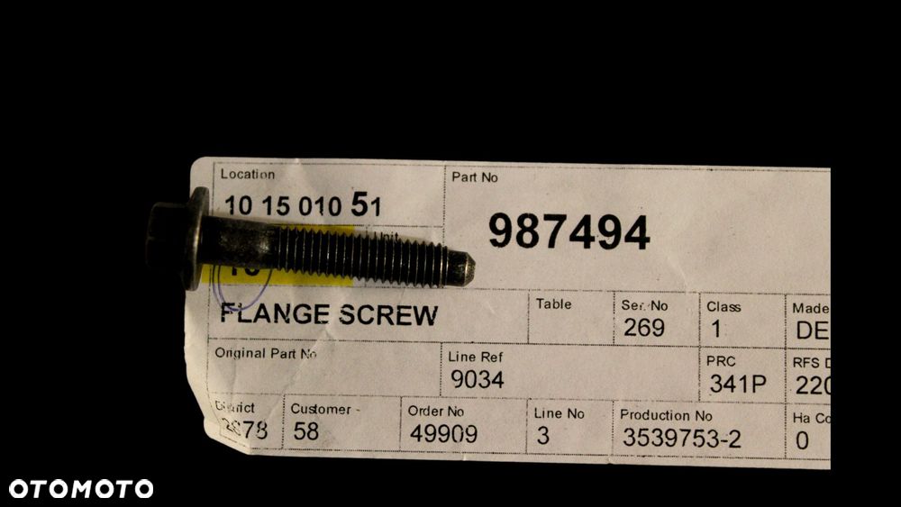 VOLVO S60 V60 XC60 śruba wtryskiwacza 2,0D 2,4D 987494 - 1