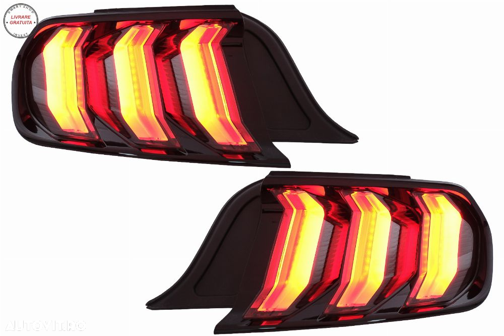 Stopuri Full LED Ford Mustang VI S550 (2015-2019) Fumuriu cu Semnal Dinamic Secven- livrare gratuita - 11