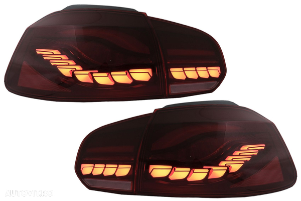 Stopuri Full LED compatibil cu VW Golf 6 VI (2008-2013) Rosu Fumuriu c