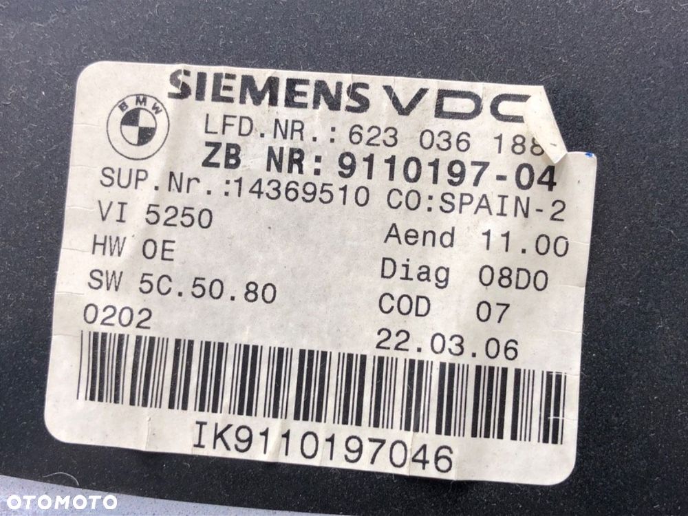 LICZNIK  BMW 3 (E90) 2004 - 2012 318 i 95 kW [129 KM] benzyna 2005 - 2007 9110197 - 4