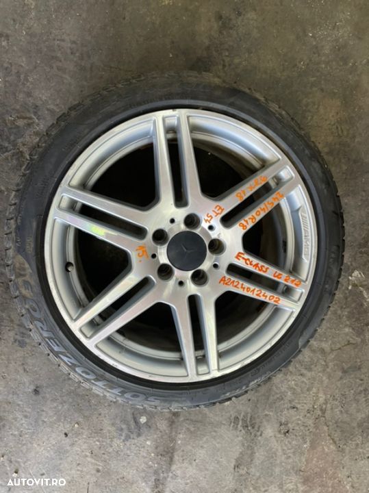 Janta aliaj MERCEDES E-class w212 an 2011 cu cauciuc iarna 245/40r18 cod original a2124012402 - 1