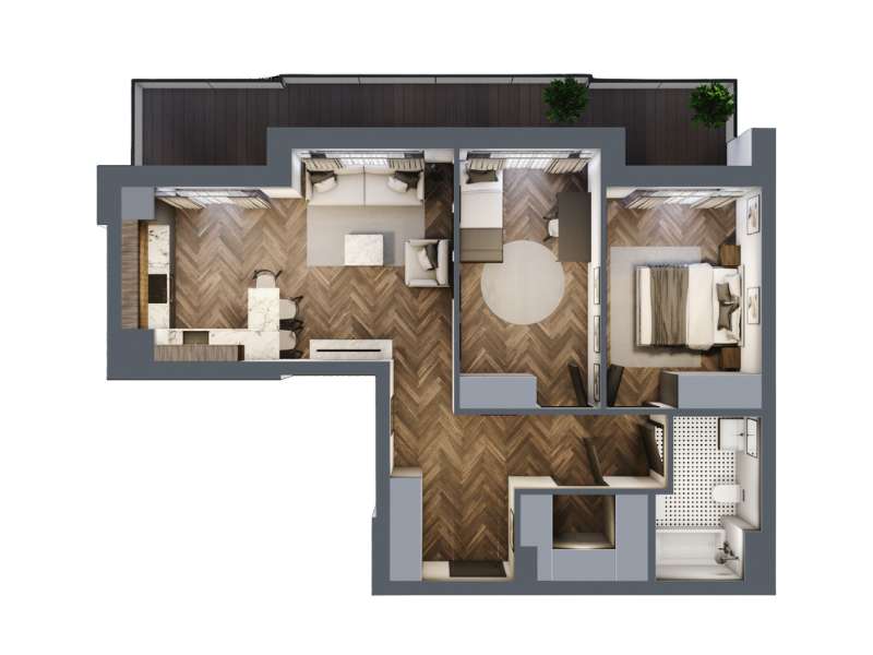 Mieszkanie, 65.45m², 3 pokoje, 3 piętro, B-KLM12-LM18, Nowe Horyzonty