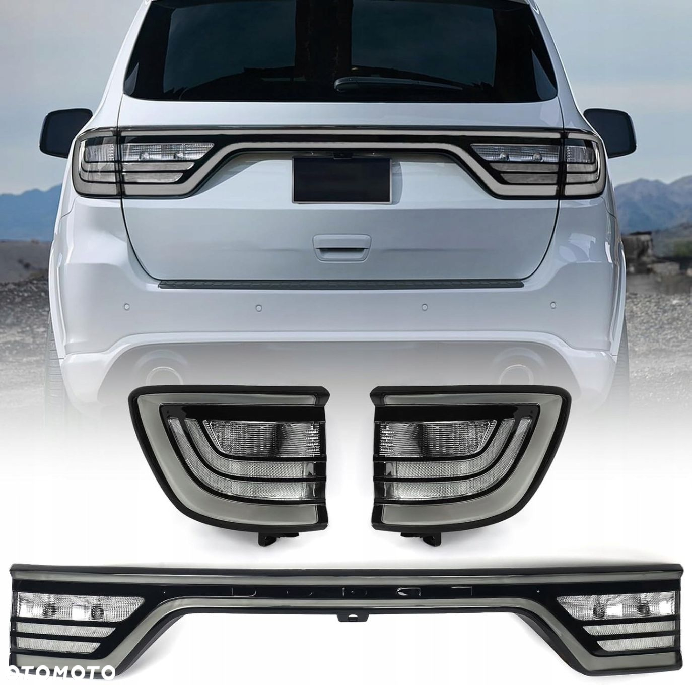 Lampy tyl ne blenda kpl Led Neon Tuning Black White Dodge Durango Lift 2014 - 2