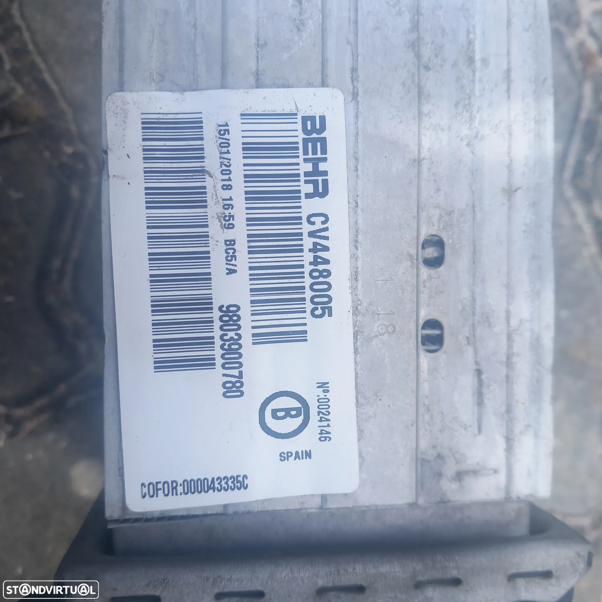 Radiador de intercooler peugeot 208  9803900780 - 3