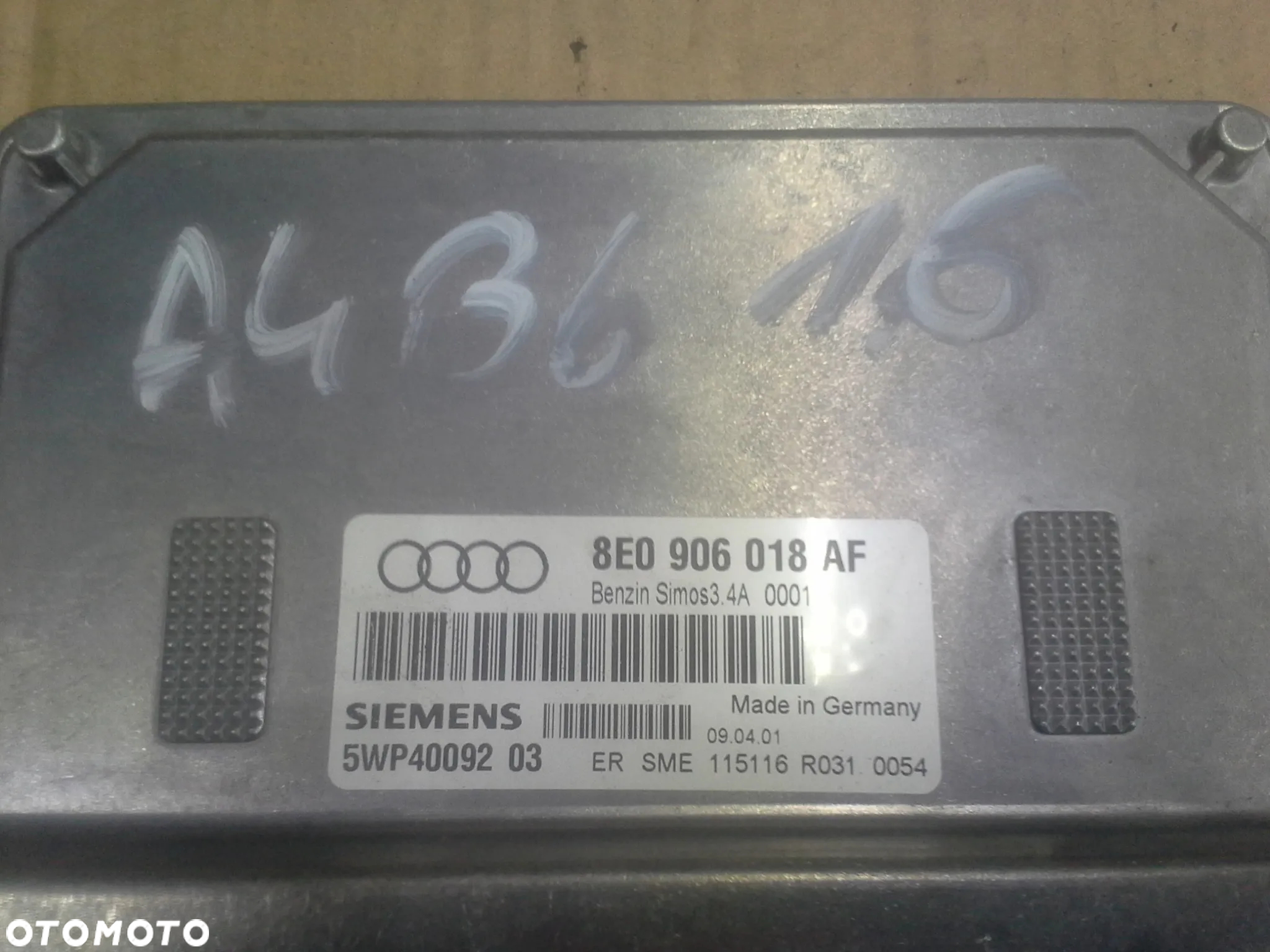 Audi A4 B6 B7 1.6 8V ALZ zestaw startowy stacyjka klucze komputer 8E0906018AF 5WP40092 03 - 8