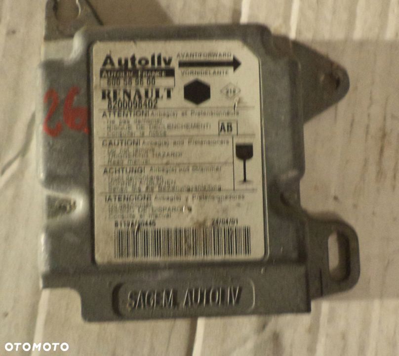 Sterownik sensor AIRBAG RENAULT 600589600 - 1