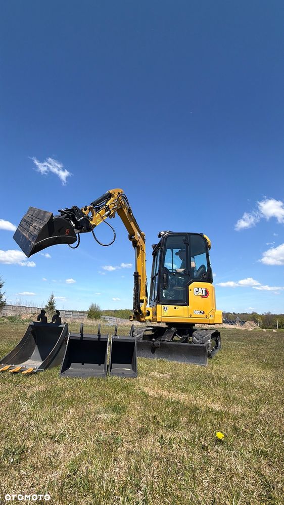 Caterpillar Minikoparka Cat 302.7 3xłyżki Skarpowa hydrL\P dodatkowe linie hydrauliczne szybkozłącze Gąsienice jak Nowe WIDŁY WIERTNICA za dopłatą - 15