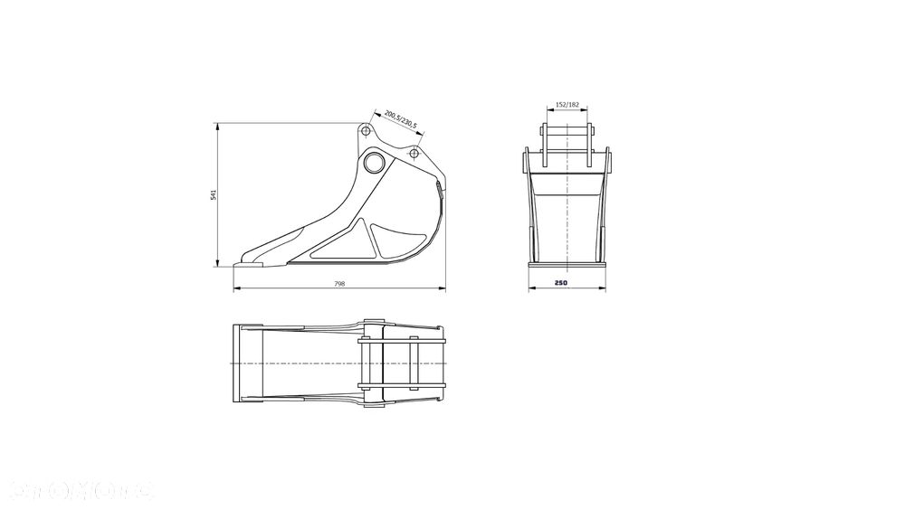 Łyżka kablowa 250/60litrów S30/S40, Verachtert CW05, Lehnhoff MS01, VOLVO - PRODUCENT - 3