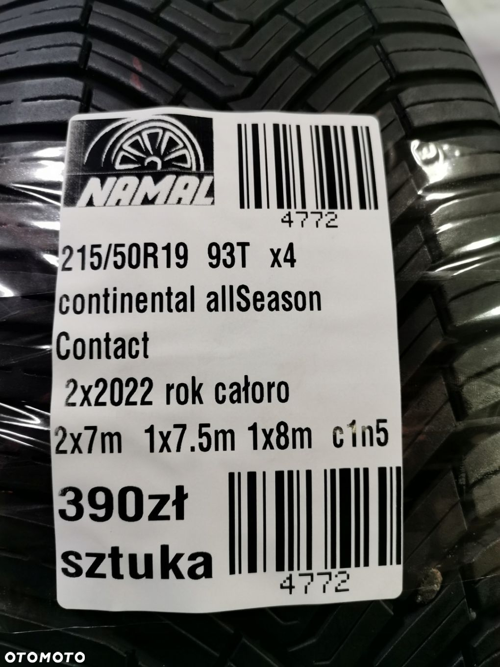 215/50R19 continental 2022 opony cało 7mm 4772 - 9