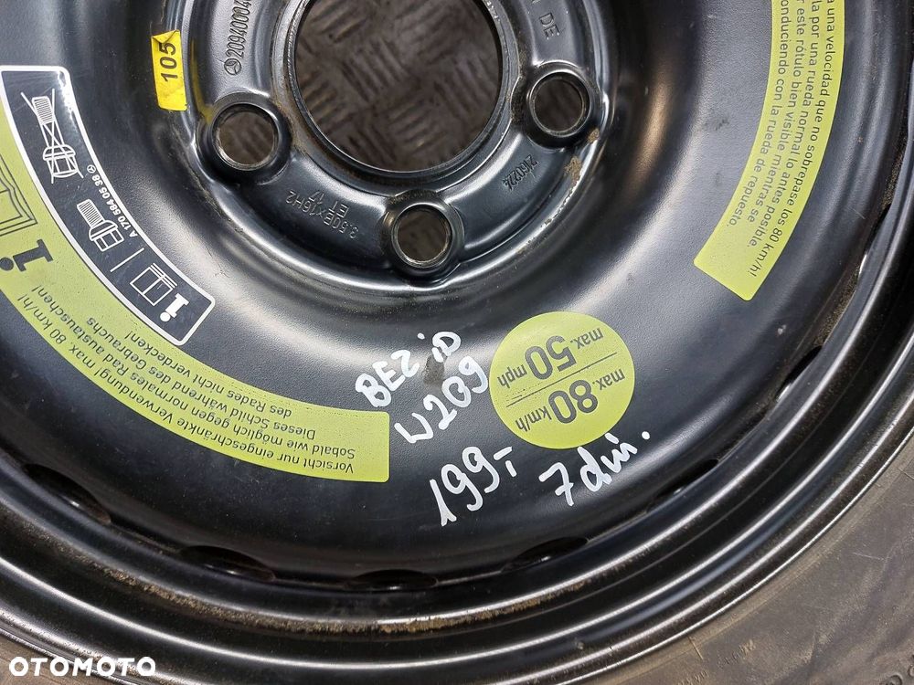 DOJAZDÓWKA 5x112 3,5Jx16 ET17 FI66,6 125/90R16 MERCEDES W209 2094000402 - 6