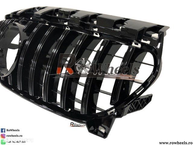 Grila Mercedes-Benz CLA W117 Fcaelif Model GT-R Negru lucios 2016-2018 Emblema mercedes inclus - 2