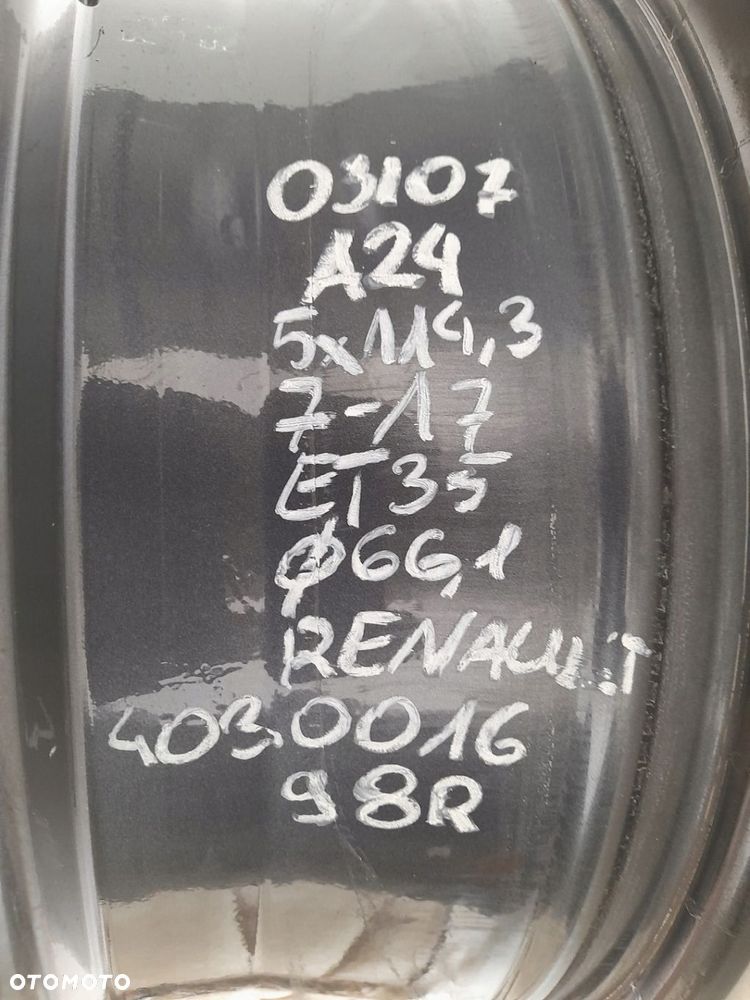 Felga aluminiowa Renault OE 403001698R 7.0" x 17" 5x114,3 ET35 - 4