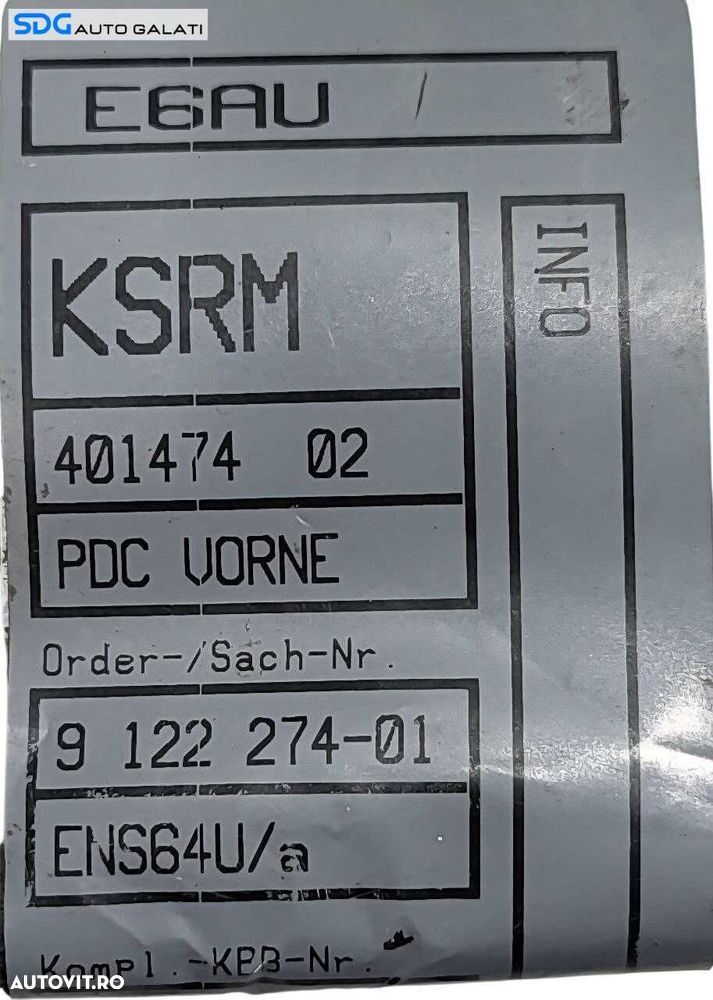 Cablaj Instalatie Electrica 4 Senzori Parcare Spate BMW Seria 5 E60 E61 2003 - 2010 Cod 9122274-01 [L7362] - 5