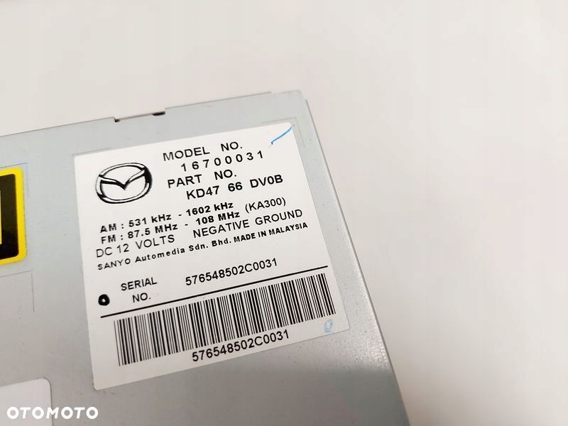 mazda cx5 cx-5 radio nawigacja navi kd4766dv0b - 5