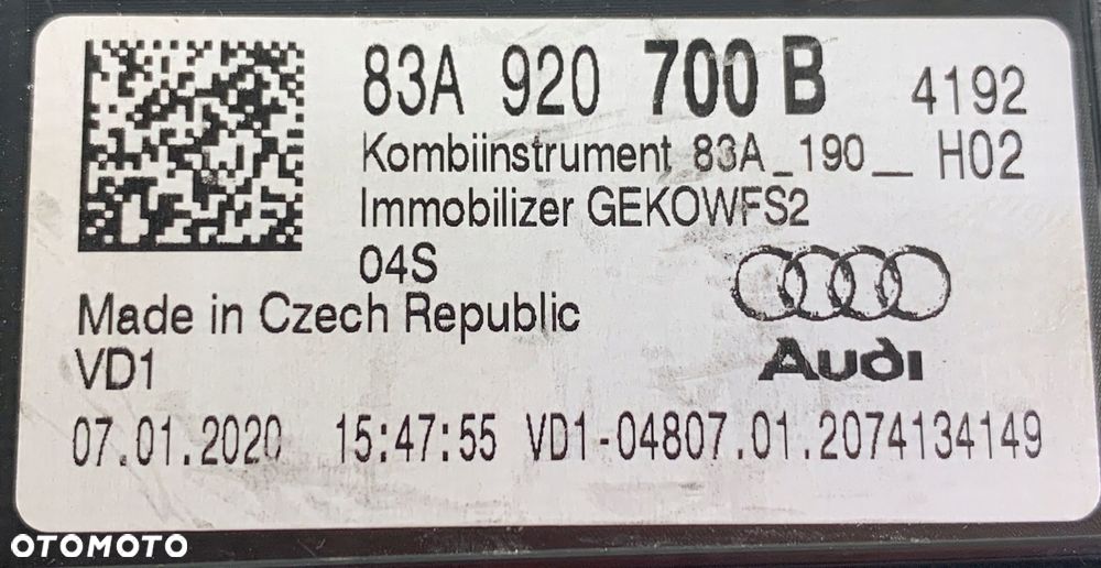 AUDI Q3 83A LICZNIK ZEGAR VIRTUAL LCD 83A920700B - 15