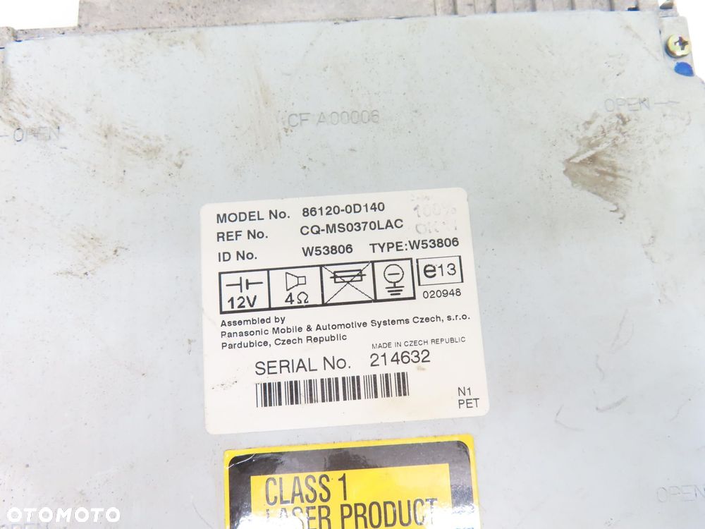 RADIO TOYOTA YARIS I 861200D140 - 4