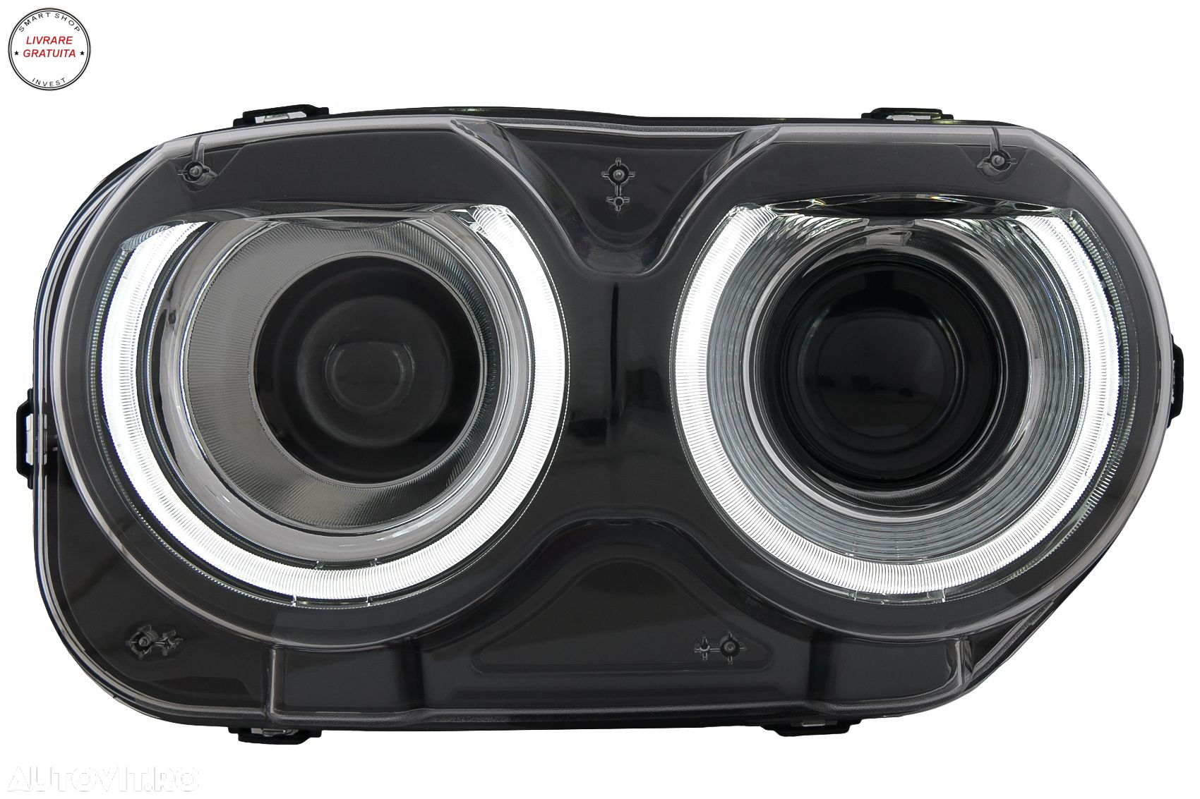 Faruri LED Dodge Challenger (2015-2024) Negru cu Lumini RGB- livrare gratuita - 6