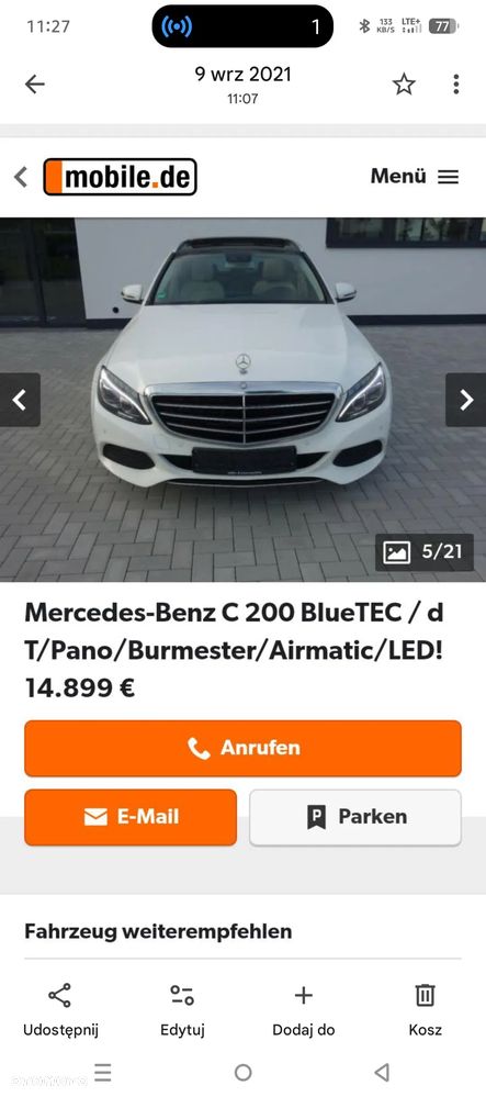 Mercedes-Benz Klasa C 200 (BlueTEC) d 7G-TRONIC - 36
