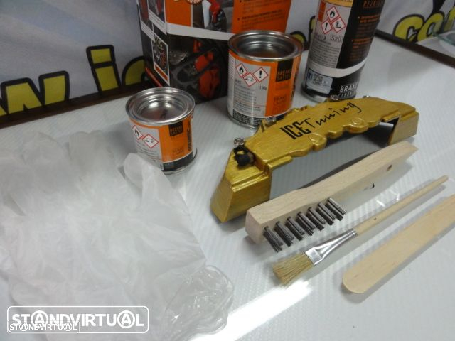 Tinta alta temperatura Foliatec de cor Dourado Metalizado para bombas / pinças de travão, kit 3 c. - 2