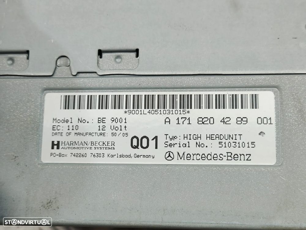 Auto Radio Ecrã GPS Mercedes Benz SLK R171 2004 a 2010 - 9