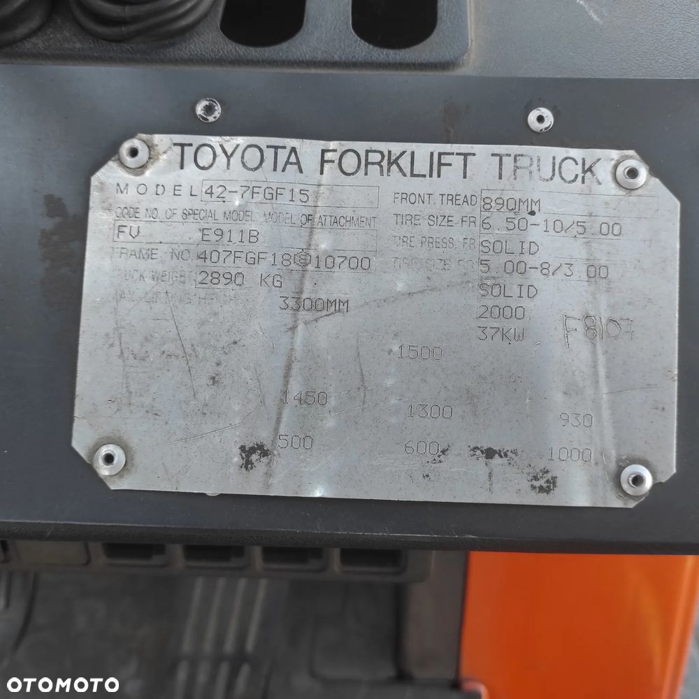 Toyota 7FGF15 Wózek widłowy Toyota - 7